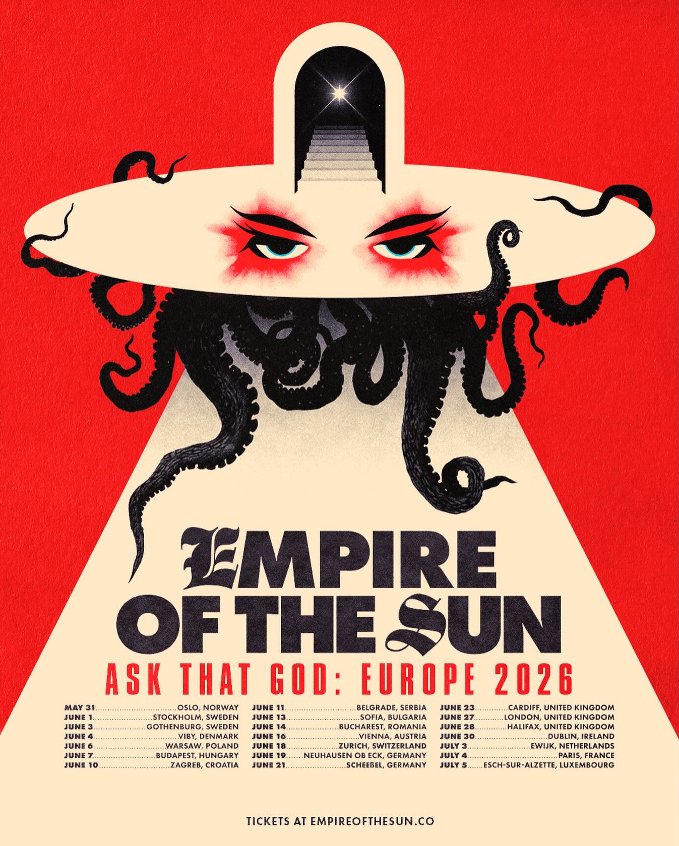 Empire of the Sun Ask That God Afterlife Tour Poster 2026
