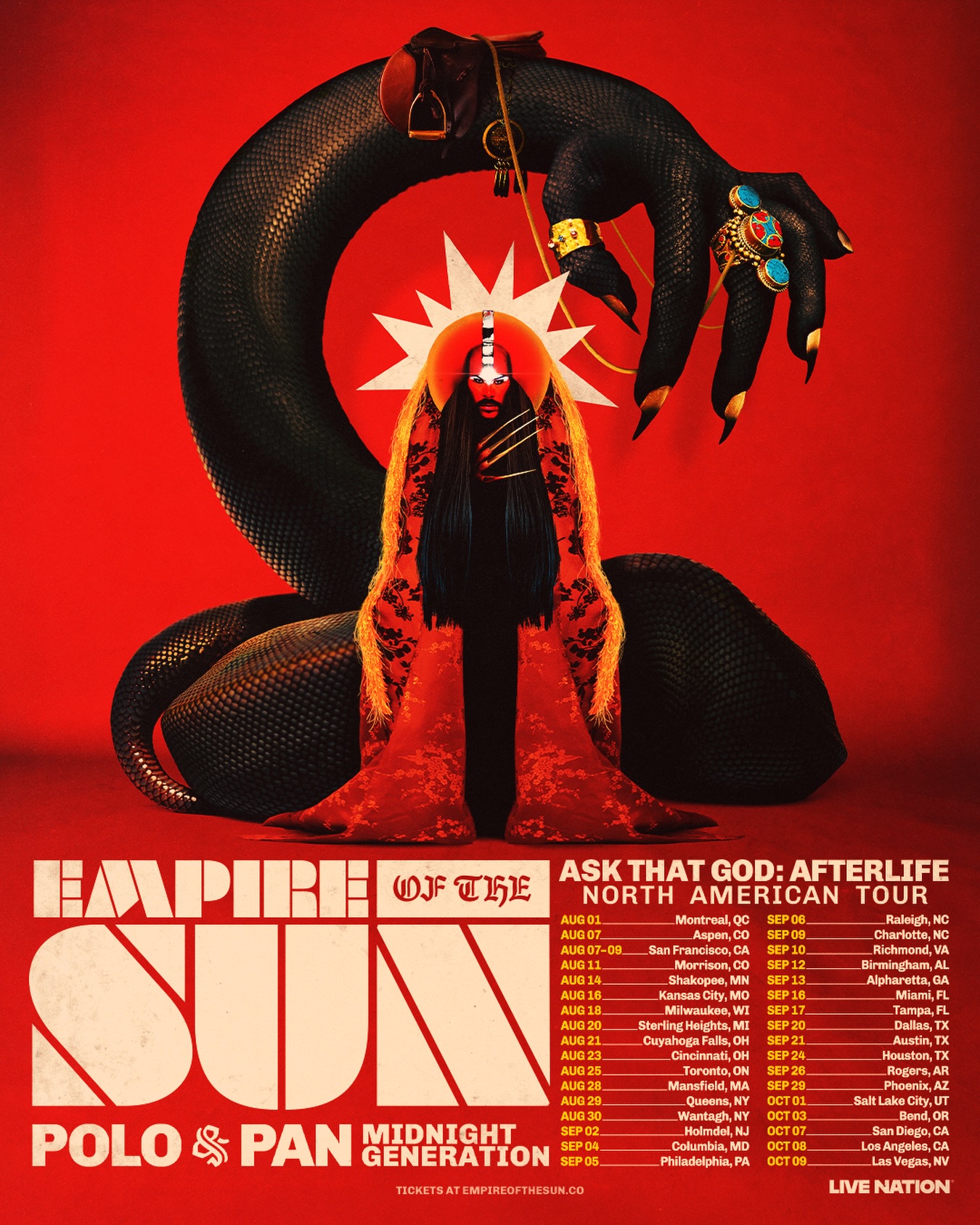 Empire of the Sun Ask That God Afterlife Tour Poster 2026